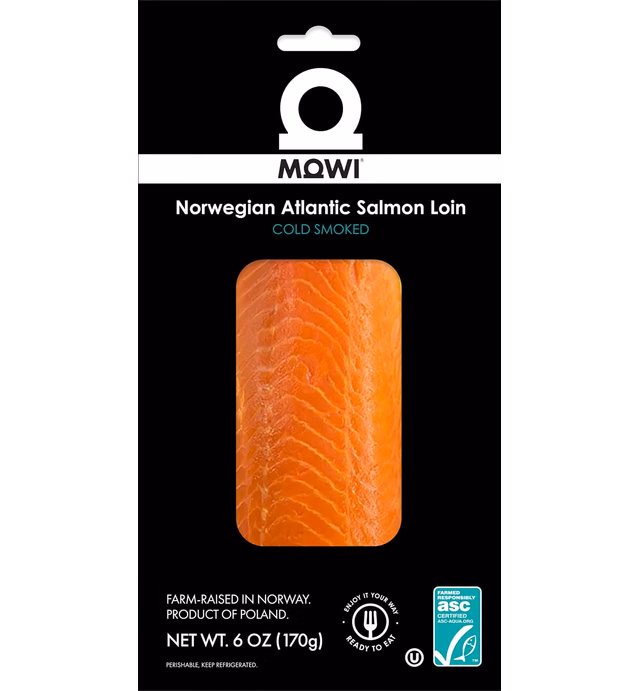 MOWI Cold Smoked Atlantic Salmon Loin, 6oz