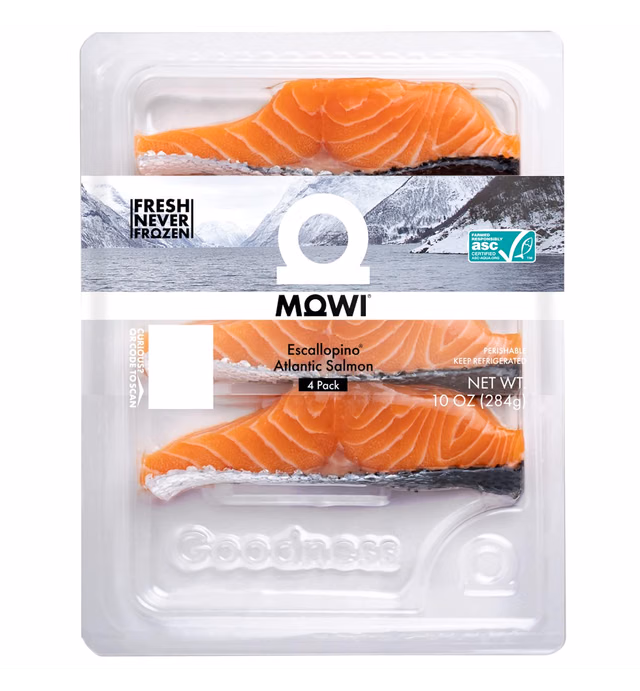 MOWI Escallopino Atlantic Salmon Portion 4-Pack, 10 Oz, Fresh Never Frozen