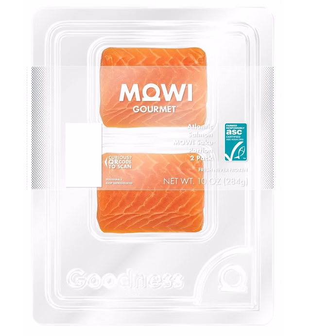 MOWI Saku Atlantic Salmon Portion 2-Pack, 10 Oz, Fresh Never Frozen