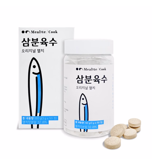 Mealite Anchovy Stock, 50 Stocks, Koren Soup Base, Dried Mix Seafood, Kelp, Dashi Pack, Broth Cube, 100% made in Korea, Contains Shiitake Mushroom, Burdock, Lotus Root, Cabbage, Celery Etc, No Flavor-Enhancer, Non-MSG