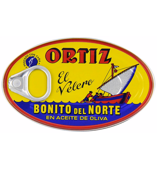 Ortiz Bonito Del Norte Tuna In Olive Oil 3.95 oz Oval Tin Pack Of 12 Kosher, Ortiz Tuna Fish In Olive Oil, Canned Tuna In Olive Oil, Tuna From Spain