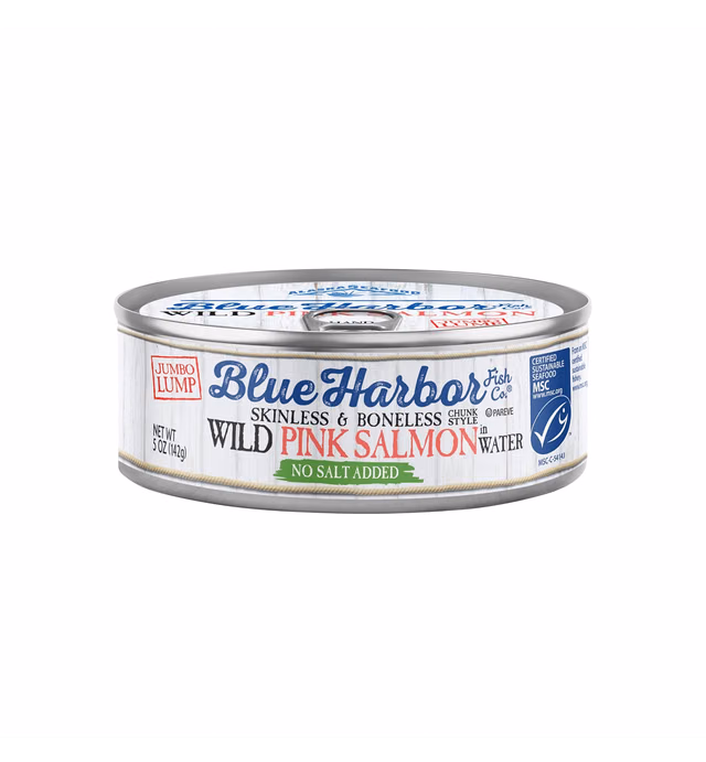 Blue Harbor Fish Co. Wild Pink Salmon in Water No Salt Added - 5 oz Can (Pack of 12)