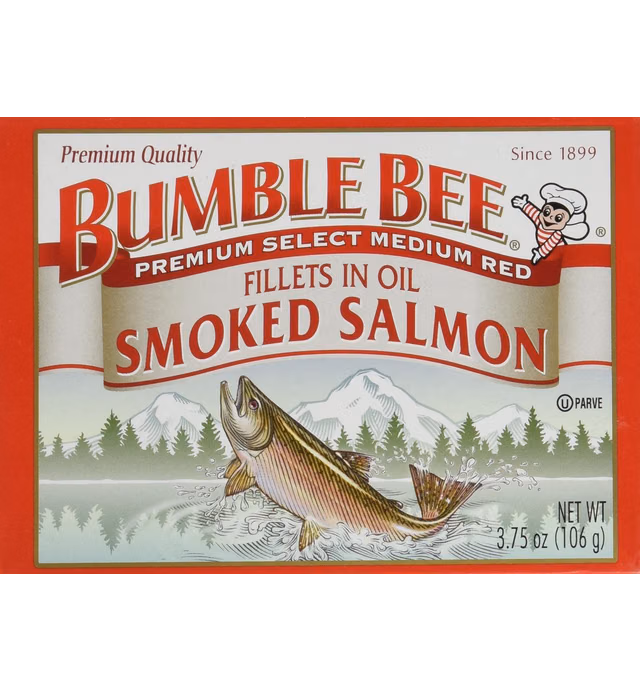 Bumble Bee Smoked Salmon Fillets in Oil 3.75oz can (Pack of 6)