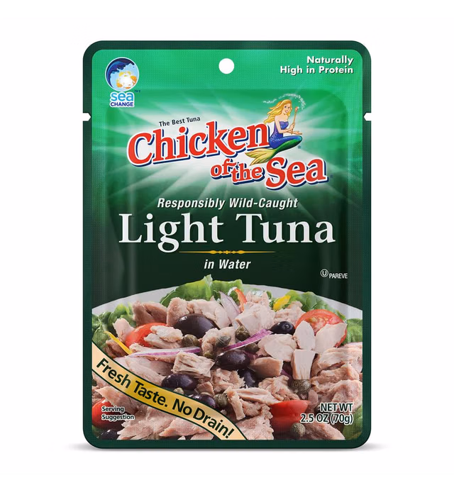Chicken of the Sea Light Tuna in Water Packets, Wild Caught, 2.5-Ounce Packets (Pack of 12)