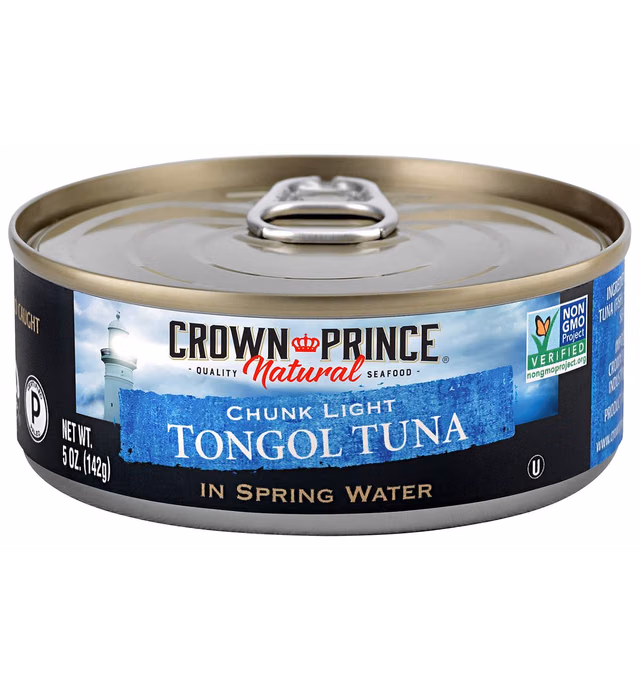 Crown Prince Natural Chunk Light Tongol Tuna in Spring Water, 5 Ounce Cans (Pack of 12)