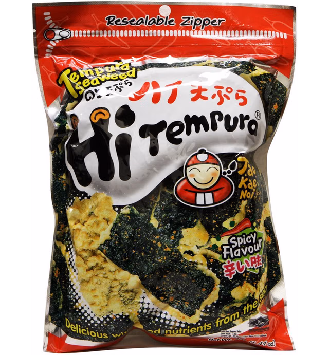 Hi Tempura (Tempura Seaweed Spicy Flavor) - 1.41oz (Pack of 6)