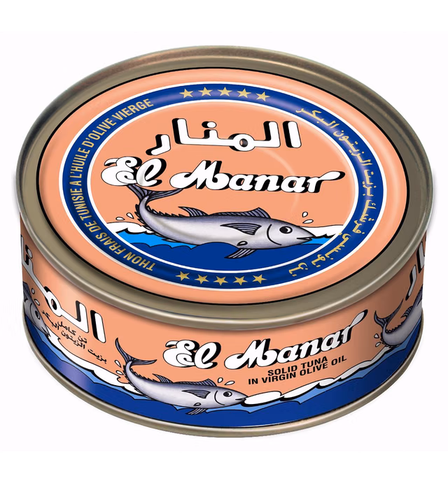 Tuna in Olive Oil - Solid Light Tuna in Virgin Olive Oil - Canned Tuna Fish in Cold Pressed Tunisian Olive Oil, from El Manar - 1 Kg Canned Tuna (2-Pack)