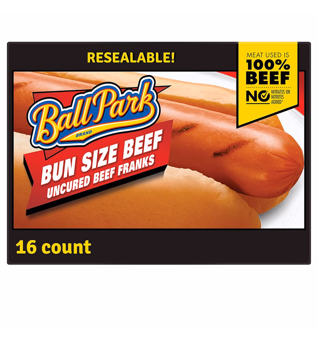 Ball Park Bun Size Beef Franks, 16 Count