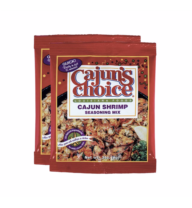 Cajun Shrimp Seasoning Mix .3 oz Cajun's Choice Louisiana Foods (2 Pack)