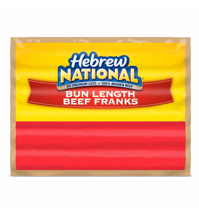 Hebrew National Bun Length Beef Franks Hot Dogs 6 ct, 12 oz