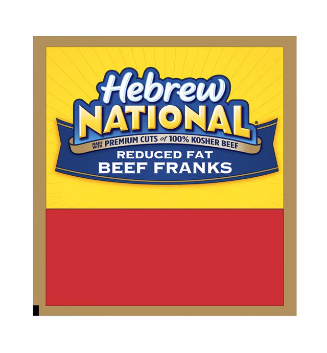 Hebrew National Reduced Fat Beef Franks, 9.4 oz, 6 Hot Dogs per Pack