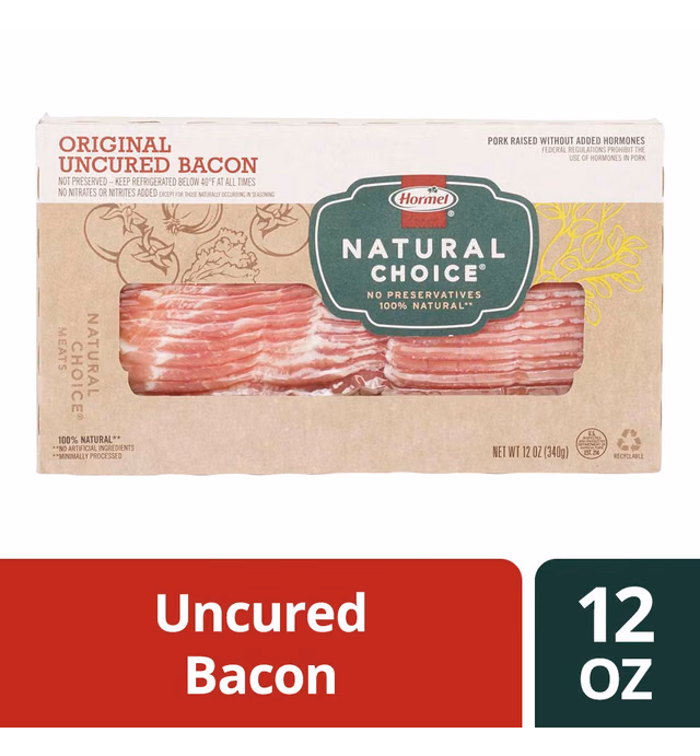 HORMEL NATURAL CHOICE Original Uncured Bacon, 12 Oz.