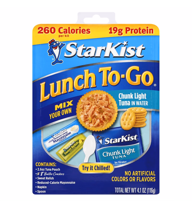 StarKist Lunch To-Go Chunk Light Mix Your Own Tuna Salad (Pouch), 4.1 Ounce Kit