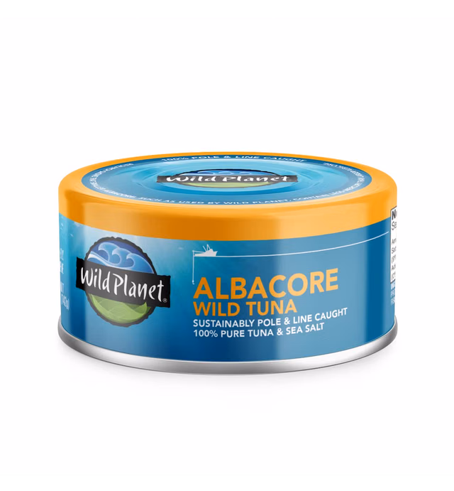 Wild Planet Albacore Wild Tuna with Sea Salt, Canned Tuna, Non-GMO, Kosher, Sustainably-Caught, 5 Ounce, Single Unit/ Can