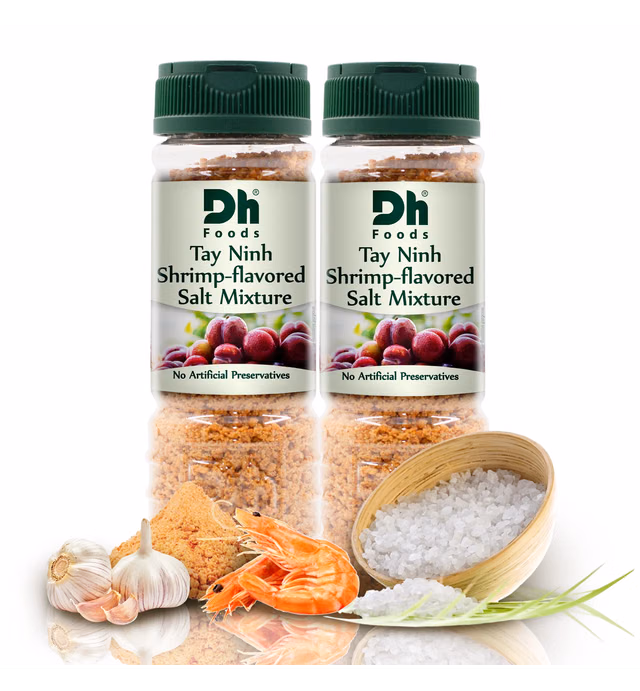 Dh Foods Shrimp Salt (Pack of 2) | Vietnamese seasoning salt | For fruits and vegetables | NO Synthetic Color - NO Artificial Preservative | 4 oz Net Wt.