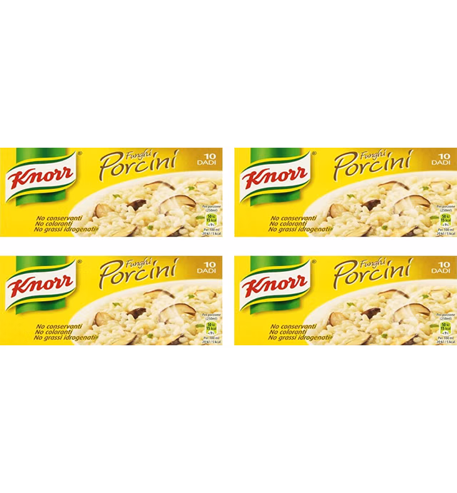 Knorr: "Funghi Porcini" Bouillon Cubes, Porcini mushrooms Taste * Pack of 10, 10g Each *Pack of 4 [ Italian Import ]