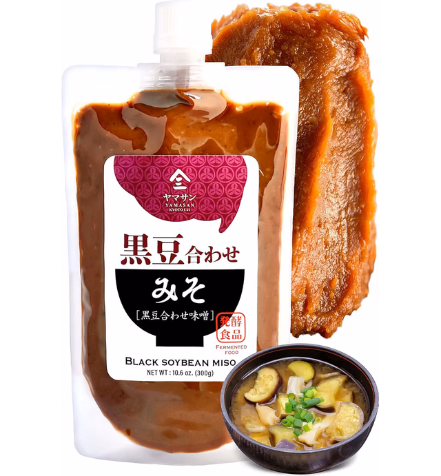 Awase Miso Paste, Black bean, Handmade in Kyoto Japan 300g(10.58OZ),NON-GMO,NON-MSG【YAMASAN】