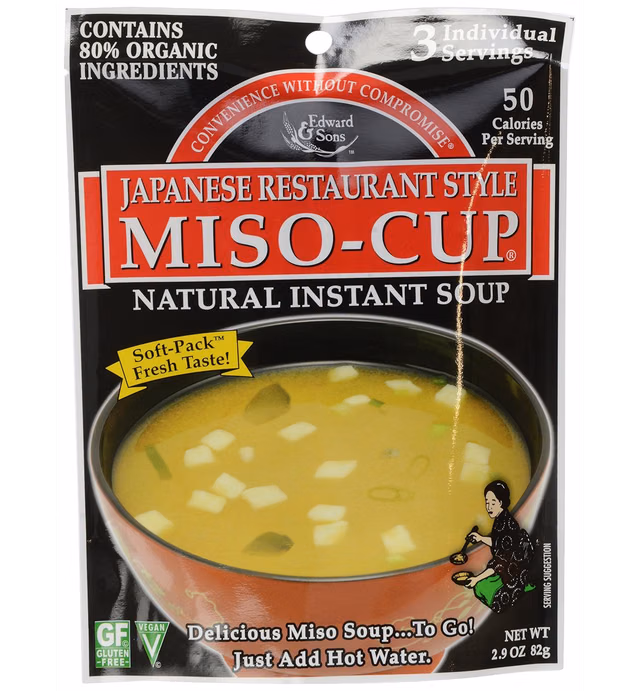 Edward & Sons Organic Japanese Restaurant Stle Miso Cup Instant Soup, 2.9 oz