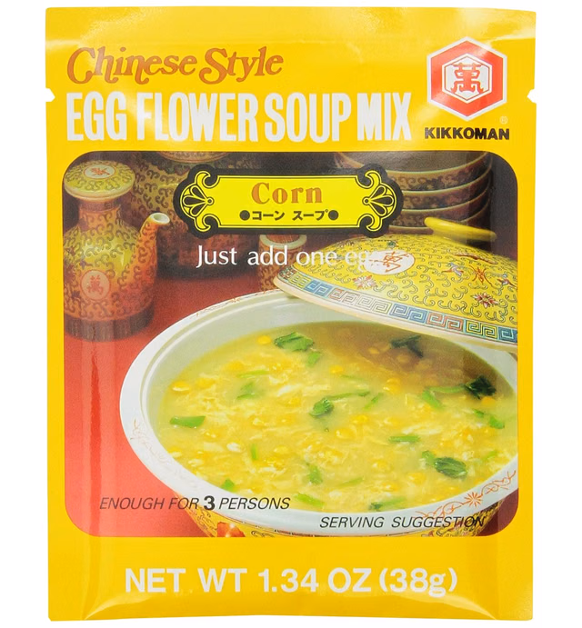 Kikkoman Corn Instant Egg Flower Soup, 1.3-Ounce (Pack of 12)