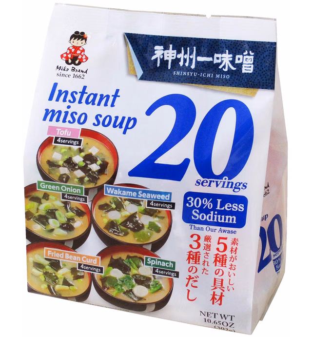 Miko Brand Instant Miso Soup Variety Pack-30% Less Sodium, 10.65 Ounce