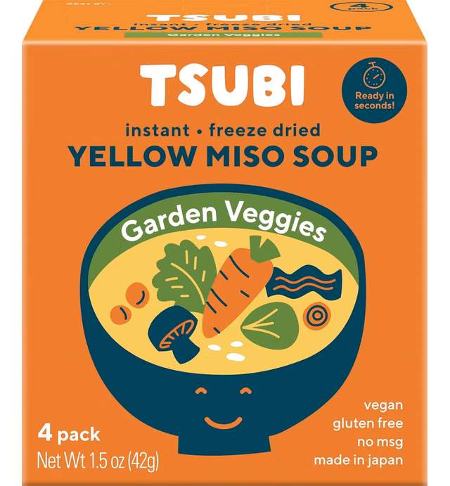 Vegan Instant Miso Soup, LOW CARB NON-GMO GLUTEN FREE, 6 oz Servings, (Spinach, Crunchy Cabbage & Carrots, Pack of 4)