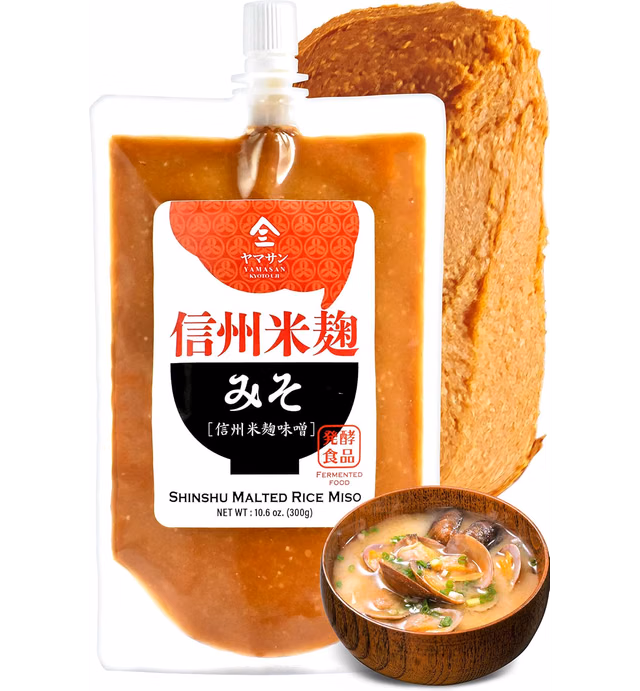 Miso Paste Malted Rice, Naturally Fermented in Shinshu Nagano Japan, Non-GMO, No MSG (300g)【YAMASAN】