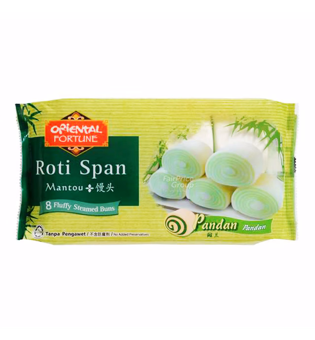 Oriental Fortune Frozen Mantou - Pandan