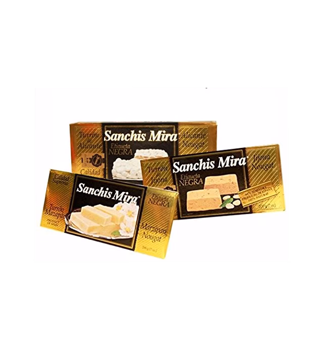 Sanchis Mira Turron Combo Pack 1 Jijona, 1 Alicante, 1 Mazapan. Pack of 3
