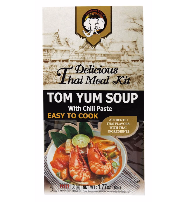 Elephant King Tom Yum Soup 6 servings, 50 Gram (Pack of 6)