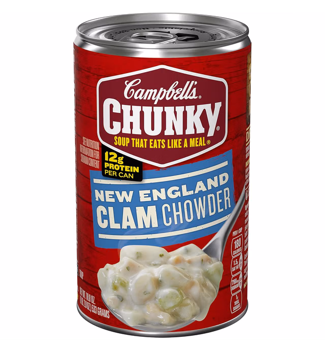 Campbell's Chunky Soup, New England Clam Chowder, 18.8 Oz Can