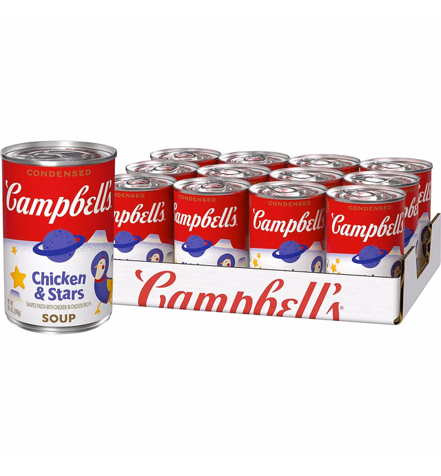 Campbell's Condensed Kids Soup, Chicken & Stars Soup, 10.5 Ounce Can (Case of 12)