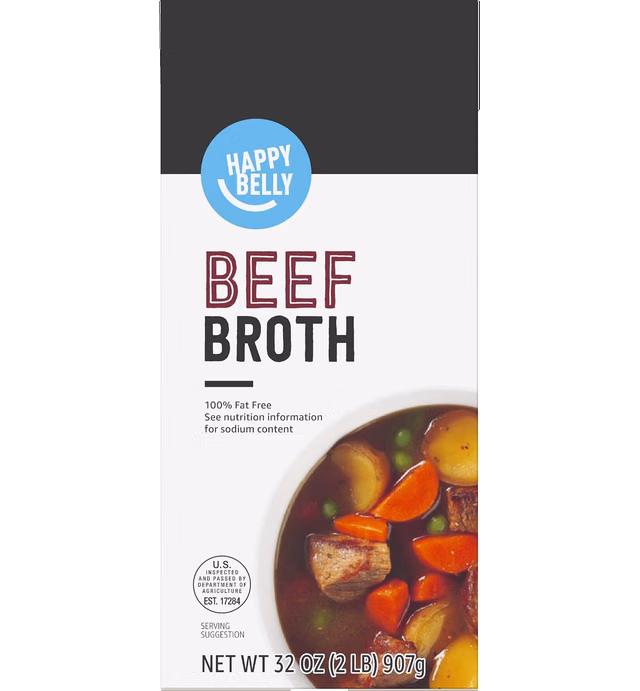 Amazon brand - Happy Belly Beef Broth, 32 Ounce