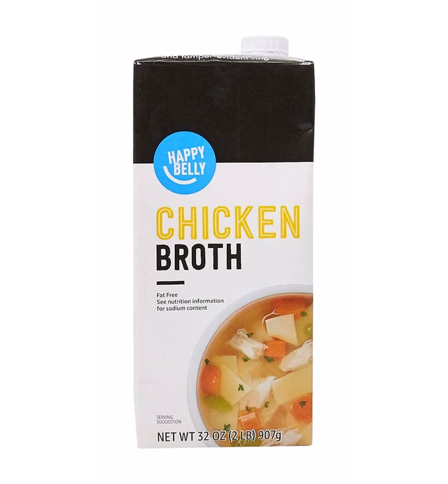 Amazon Brand - Happy Belly Chicken Broth, 32 Ounce