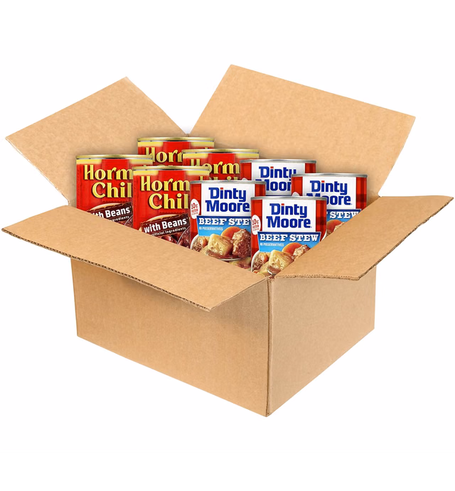 Hormel Chili With Bean & DINTY MOORE Beef Stew Variety Pack, 15 oz. cans (8-pack)