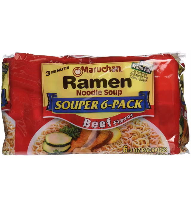 Maruchan Ramen Noodles, Beef, 3 Ounce (Pack of 6)