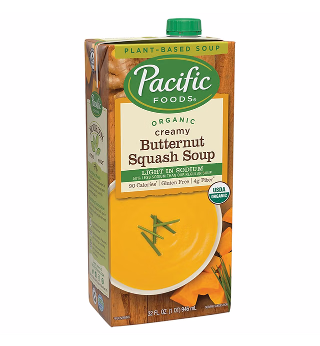 Pacific Foods Organic Butternut Squash Soup, Light Sodium, 32oz