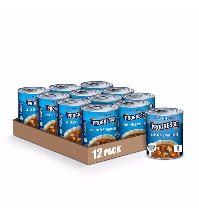 Progresso Traditional, Chicken and Wild Rice Soup, Gluten Free, 19 oz. (Pack of 12)