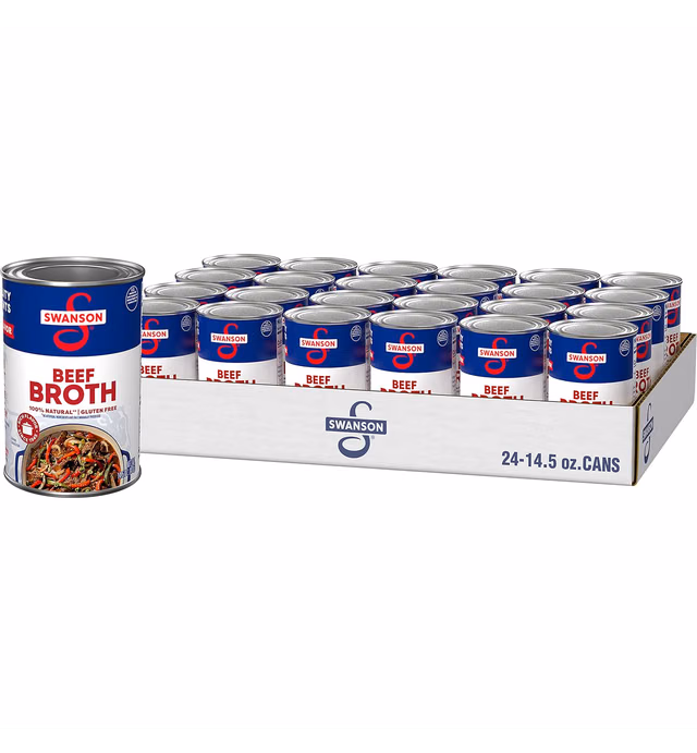 Swanson 100% Natural, Gluten-Free Beef Broth, 14.5 Oz Can (Pack of 24)